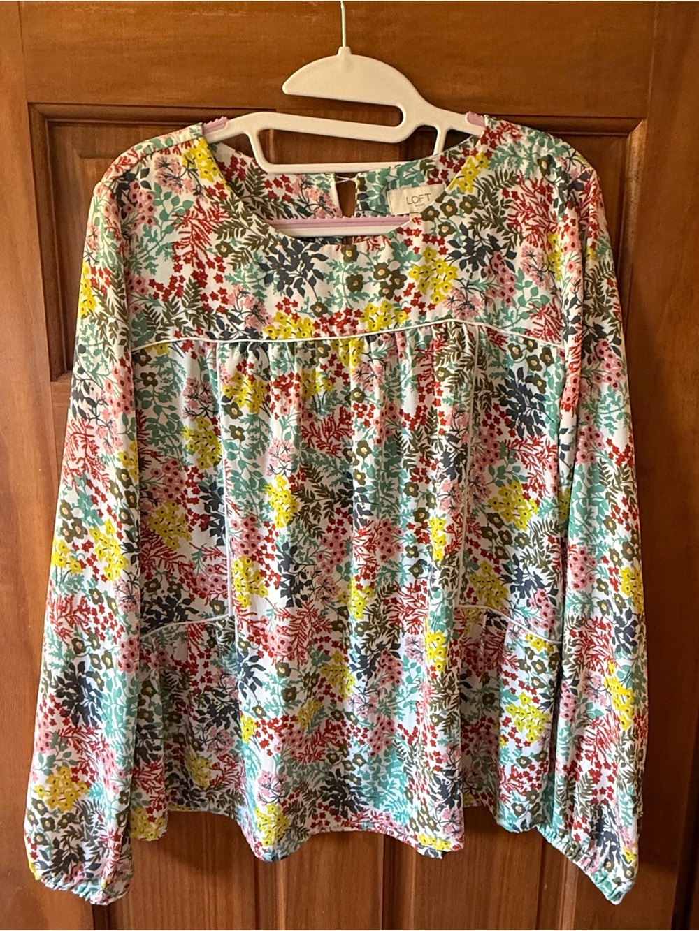 LOFT Floral Print Blouse Size Small